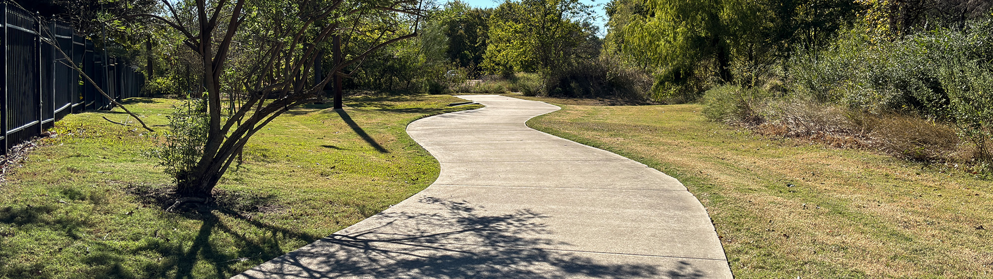 Briar Meadows Creek Trail shown weaving through trees