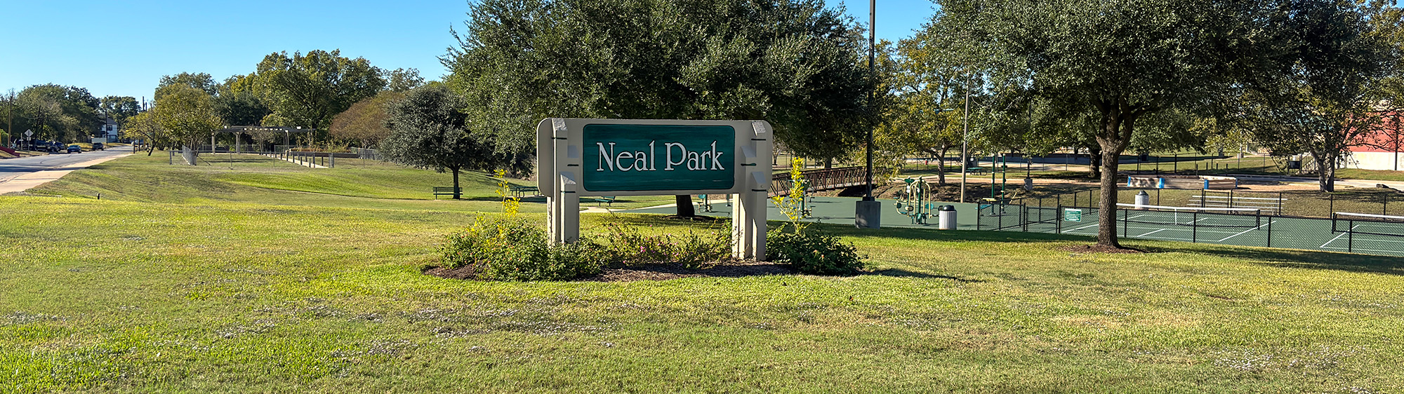 Neal Park sign.